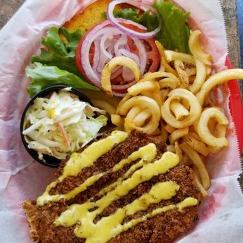 Foxy's Cafe - (Instagram: Latinabroad) Amazing pork tenderloin sandwich. Big! - Pizza Near Me - Treasure Island, Florida