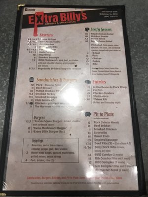 Menu photo 1 Extra Billy's Smokehouse & Brewery Midlothian, VA