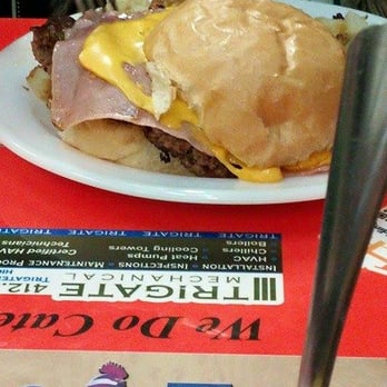 Gab & Eat - Western Burger - ham, cheese, onions and peppers - Breakfast & Brunch Near Me - Carnegie, Pennsylvania Gab & Eat - Western Burger - ham, cheese, onions and peppers - Breakfast & Brunch Near Me - Carnegie, Pennsylvania