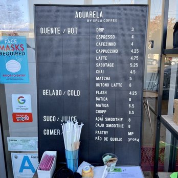 Aquarela Coffee - Menu as of 1/4/2022 - Coffee & Tea Near Me - Los Angeles, California Aquarela Coffee - Menu as of 1/4/2022 - Coffee & Tea Near Me - Los Angeles, California