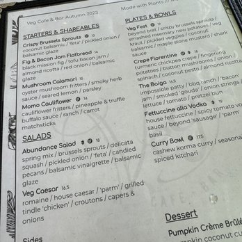 Veg Kitchen + Bar - Menu - Vegan Near Me - Sacramento, California