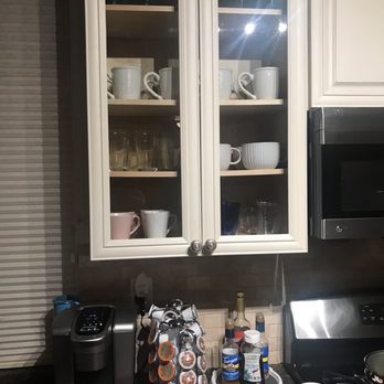 Tidy with Trista - A coffee bar area and she was able to neatly display my dishes in my cabinets. - Home Organization Near Me