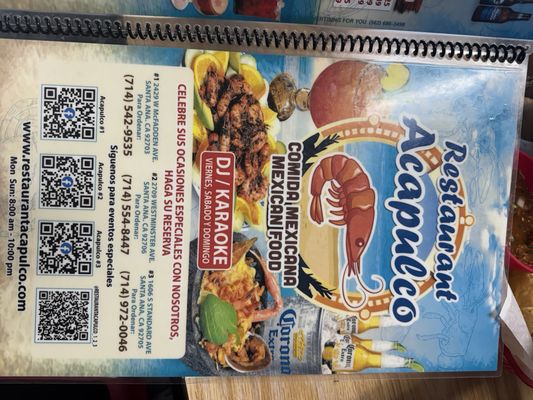 Menu photo 2 Restaurant Acapulco 3 Santa Ana, CA