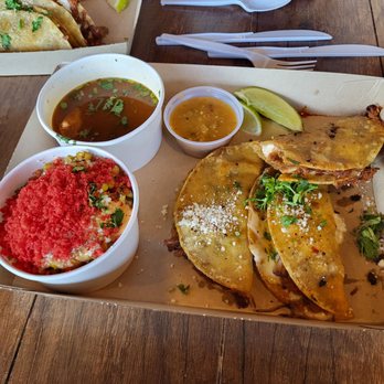 Buena Vida - The Yelp Elite offering - a Birria taco plate with a side (elote was my choice). D-E-L-I-C-I-O-U-S !! - Tacos Near Me - Fort Worth, Texas Buena Vida - The Yelp Elite offering - a Birria taco plate with a side (elote was my choice). D-E-L-I-C-I-O-U-S !! - Tacos Near Me - Fort Worth, Texas