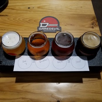 Daredevil Hall - flights of four oz - Burgers Near Me - Indianapolis, Indiana