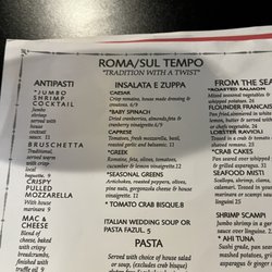 Sul Tempo - Menu