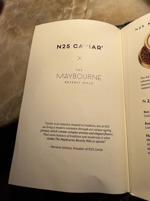 Menu photo 2 The Maybourne Bar Beverly Hills, CA Menu photo 2 The Maybourne Bar Beverly Hills, CA