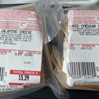 Elluinger's Meats - Smoked Jalapeño & Smoked Cheddar Cheeses - Meat Shops Near Me - Zelienople, Pennsylvania