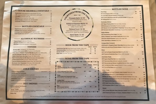 Menu photo 2 Manly Greenhouse Manly, NSW Menu photo 2 Manly Greenhouse Manly, NSW