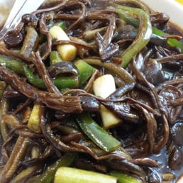 Eel with mushrooms Eel with mushrooms
