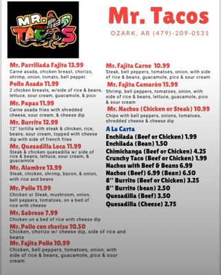 Menu photo 2 Mr. Taco Ozark, AR