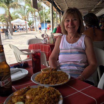 Chiringuito de Ayo - Jackie found her paella! She looks happy - Arroceria / Paella Near Me - Nerja, California