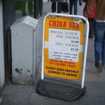 China Sea Restaurant - Menu outside China Sea - Cantonese Near Me - Glasgow, GLG