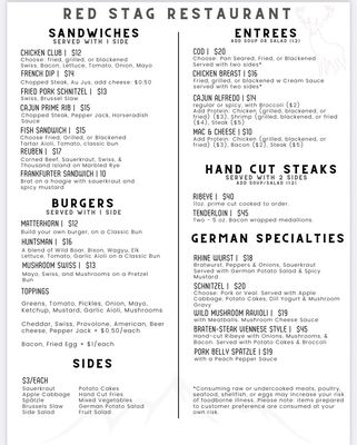 Menu photo 2 Red Stag Restaurant Wytheville, VA Menu photo 2 Red Stag Restaurant Wytheville, VA