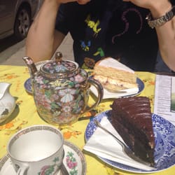 Berties of Arundel - Elderflower and raspberry cake and chocolate fudge cake!