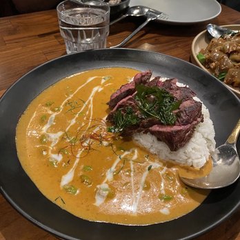 Hanuman Thai Eatery - Panang steak and rice curry. - Thai Near Me - Costa Mesa, California
