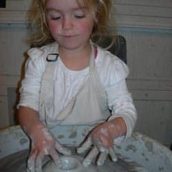 Jenni Ward ceramic sculpture - Working on the wheel