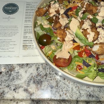 The Manship Wood Fired Kitchen - South West Fried Chicken Salad with Heirloom Tomato & Avocado - New American Near Me - Jackson, Mississippi