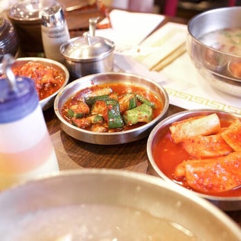 Kunjip - Side dishes of kimchi. The radish one is the best of the three! - Korean Near Me - Santa Clara, California