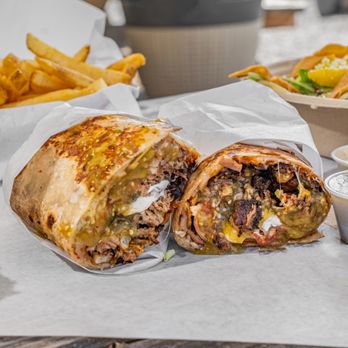 Luchadora Burger - a burrito and fries - Food Trucks Near Me - Bellingham, Washington