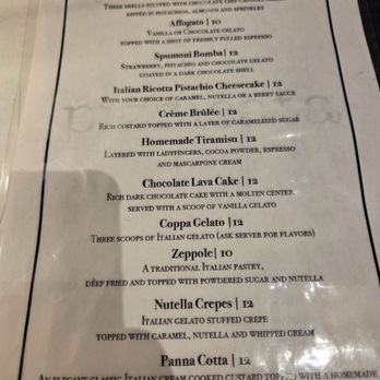 Pizzicata - Desert menu - Pizza Near Me - Glendale, Arizona