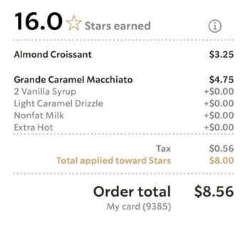 Starbucks - Proof of purchase - Coffee & Tea Near Me - Lawrence, Massachusetts