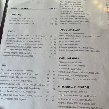 Bella Siena - Wine  menu - Italian Near Me - Benicia, California