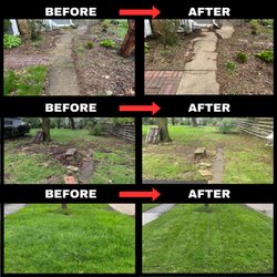 Groundskeeper General - Sample photos of simple mowing and mild trimming.