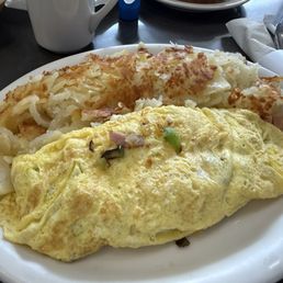 Western Omelette and home fries. Came with toast as well. It was good! Western Omelette and home fries. Came with toast as well. It was good!