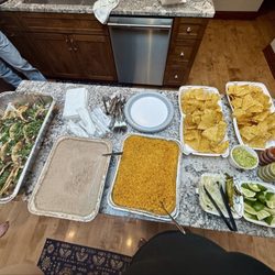 El Taco Feliz - Steak and chicken tacos, beans, rice, chips and guac for a crowd.