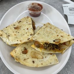 Thrifty's - The beef cheesy crisp, their version of a quesadilla. Man it's good!