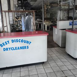 Best Discount Dry Cleaners Inc - Few items are still hanging but the rest of the store is closed and abandoned.