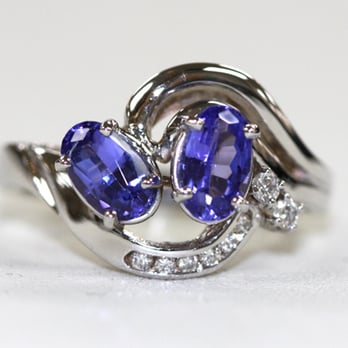 Atlantic Gems - Custom Tanzanite & Diamond Ring in 14K White Gold. - Jewelry Near Me - Silver Spring, Maryland
