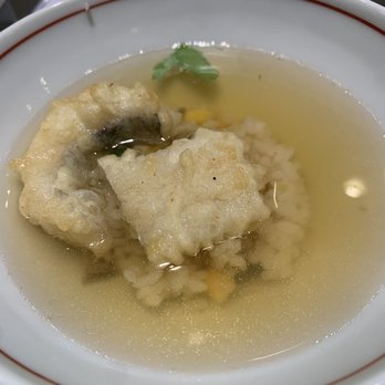 Nanzan GiroGiro - tachiou fish and maitake sweet corn rice in broth - Japanese Near Me - Honolulu, Hawaii Nanzan GiroGiro - tachiou fish and maitake sweet corn rice in broth - Japanese Near Me - Honolulu, Hawaii