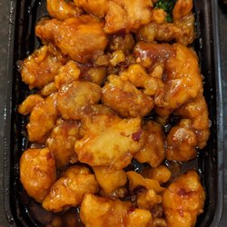 Top's China - Orange chicken, breading is light, lots of chicken. One of the best versions I've ever had!