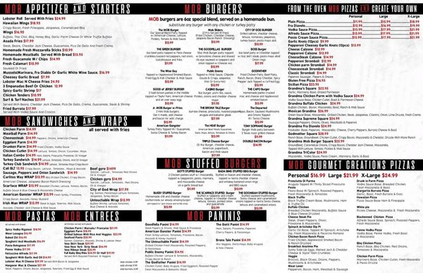 Menu photo 1 Mob Pizzeria and Burgers Hackensack, NJ