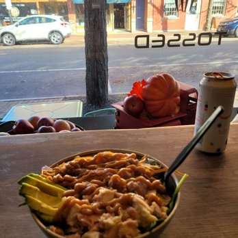 Tossed - a bowl of food on a table outside - Salad Near Me - Corning, New York