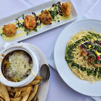Si Bon - Belgian Meatballs ($14), Lobster Fritters ($18) & House Capellini ($15) - Belgian Near Me - Rancho Mirage, California Si Bon - Belgian Meatballs ($14), Lobster Fritters ($18) & House Capellini ($15) - Belgian Near Me - Rancho Mirage, California