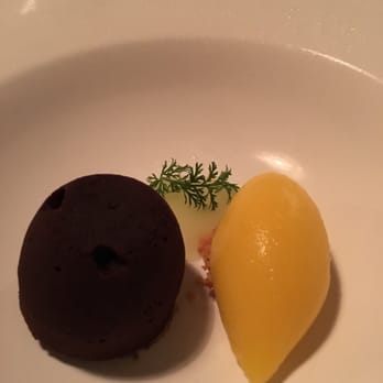 Txokoa - Hot Chocolate Fondant with Mandarine Sorbet & Wasabi. - Basque Near Me - Berlin, BE