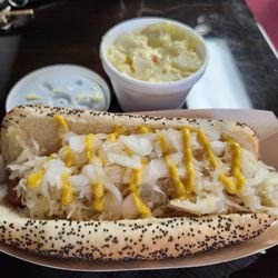 Chicago Deli & Coney Dogs - Kraut dog and potato salad