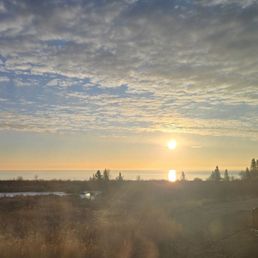 Sunrise on Lake Superior from our private patio in our suite. Sunrise on Lake Superior from our private patio in our suite.