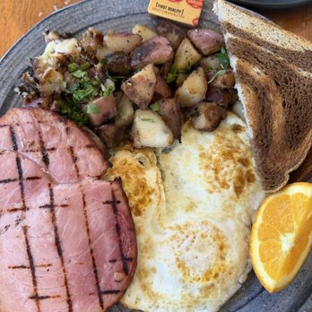 Crepevine Restaurants - They did a good job on the over medium eggs, and I appreciate the big slab of ham! - New American Near Me - Berkeley, California Crepevine Restaurants - They did a good job on the over medium eggs, and I appreciate the big slab of ham! - New American Near Me - Berkeley, California