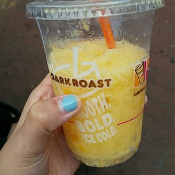 Dunkin' - Tropical "Mango Smoothie" (just slush and sour mango bits) - Donuts Near Me - Woodside, New York
