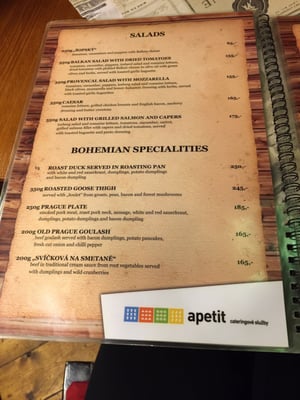 Menu photo 1 Apetit Praha Prague, PR Menu photo 1 Apetit Praha Prague, PR