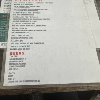 Off The Griddle - Drink menu - Vegan Near Me - Portland, Oregon