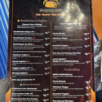 La Bomba Taco - Menu - Mexican Near Me - Bolton, Ontario La Bomba Taco - Menu - Mexican Near Me - Bolton, Ontario