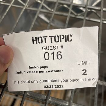 Hot Topic - place holder that was given to us outside of the Hot Topic which was not my place in line at all (I was 4th and was given 16th). - Accessories Near Me - Springfield, Virginia
