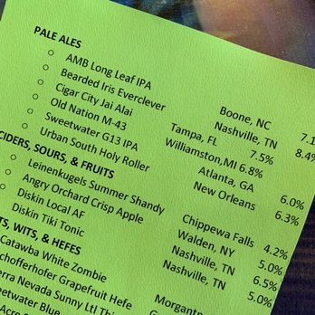 Cootie Brown's - Bristol - Beer menu and Bearded Iris. - Sandwiches Near Me - Bristol, Tennessee