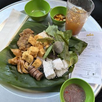 Mắm - bún dâu Dac Biet (House-made tofu, sticky rice sausage, pork belly, grilled intestines, blood sausage, mắm tôm) - Vietnamese Near Me - New York, New York Mắm - bún dâu Dac Biet (House-made tofu, sticky rice sausage, pork belly, grilled intestines, blood sausage, mắm tôm) - Vietnamese Near Me - New York, New York