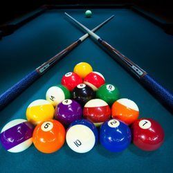 The 8 Ball Lounge Billiards - Balls on the table at the 8 ball lounge